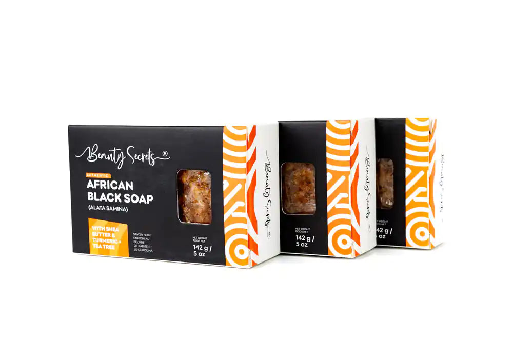 African Black Soap with Shea butter, Tumeric & Tea Tree