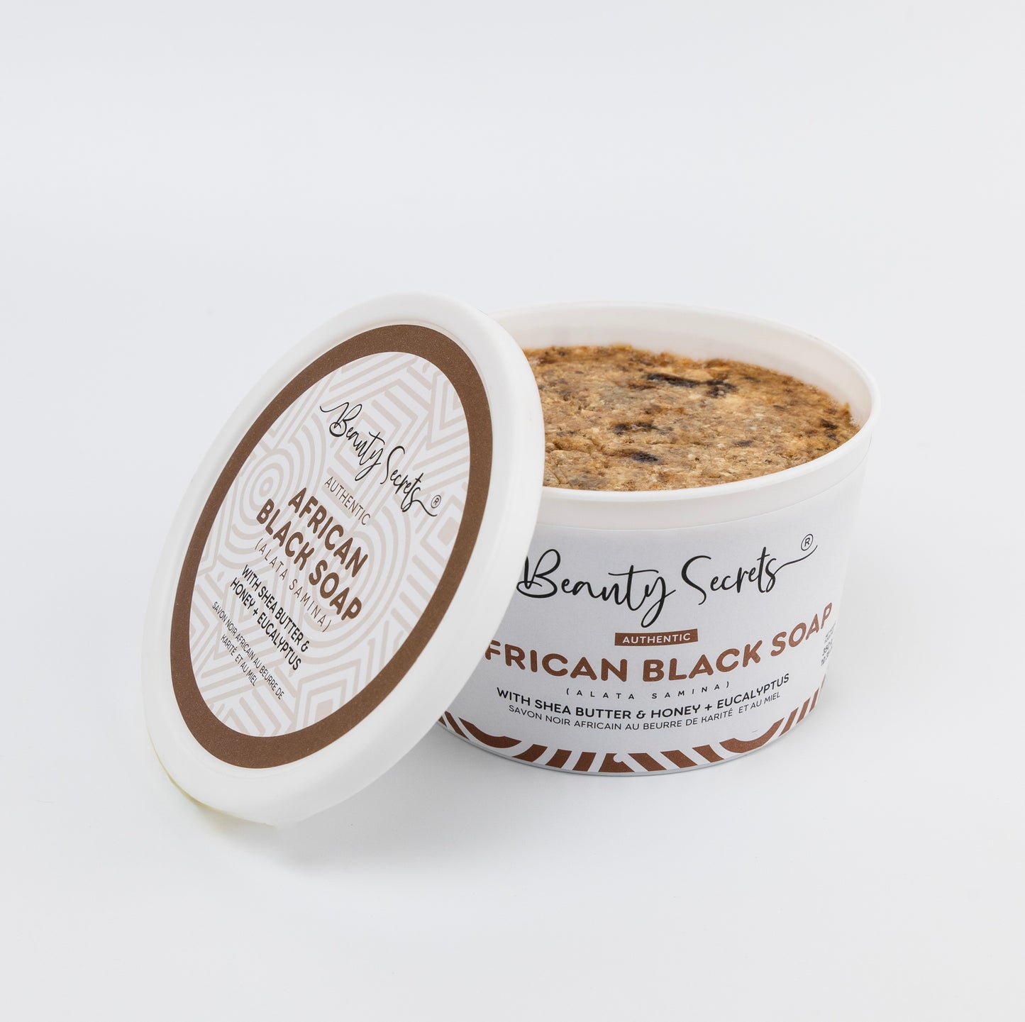 Savon noir africain au beurre de karité, miel et eucalyptus