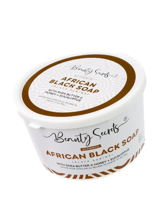 Savon noir africain au beurre de karité, miel et eucalyptus