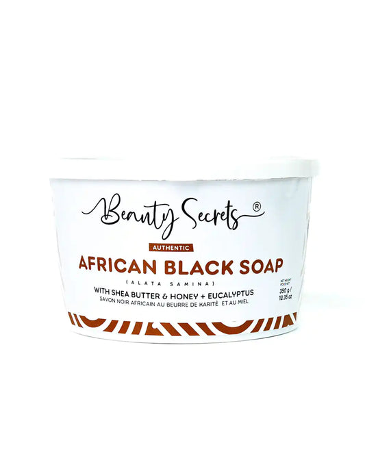 Savon noir africain au beurre de karité, miel et eucalyptus