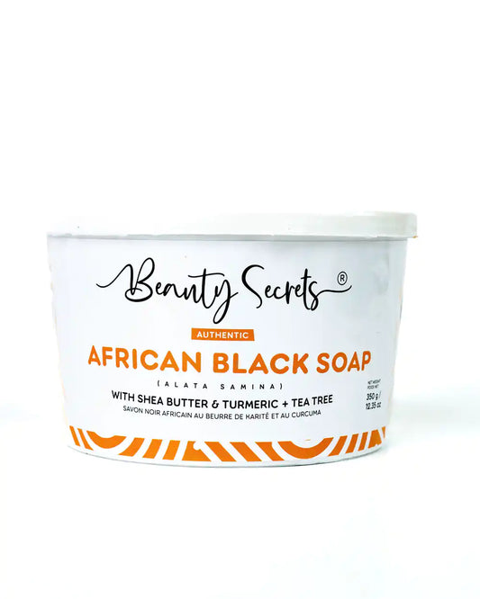 Savon Noir Africain au Karité, Curcuma et Arbre à Thé